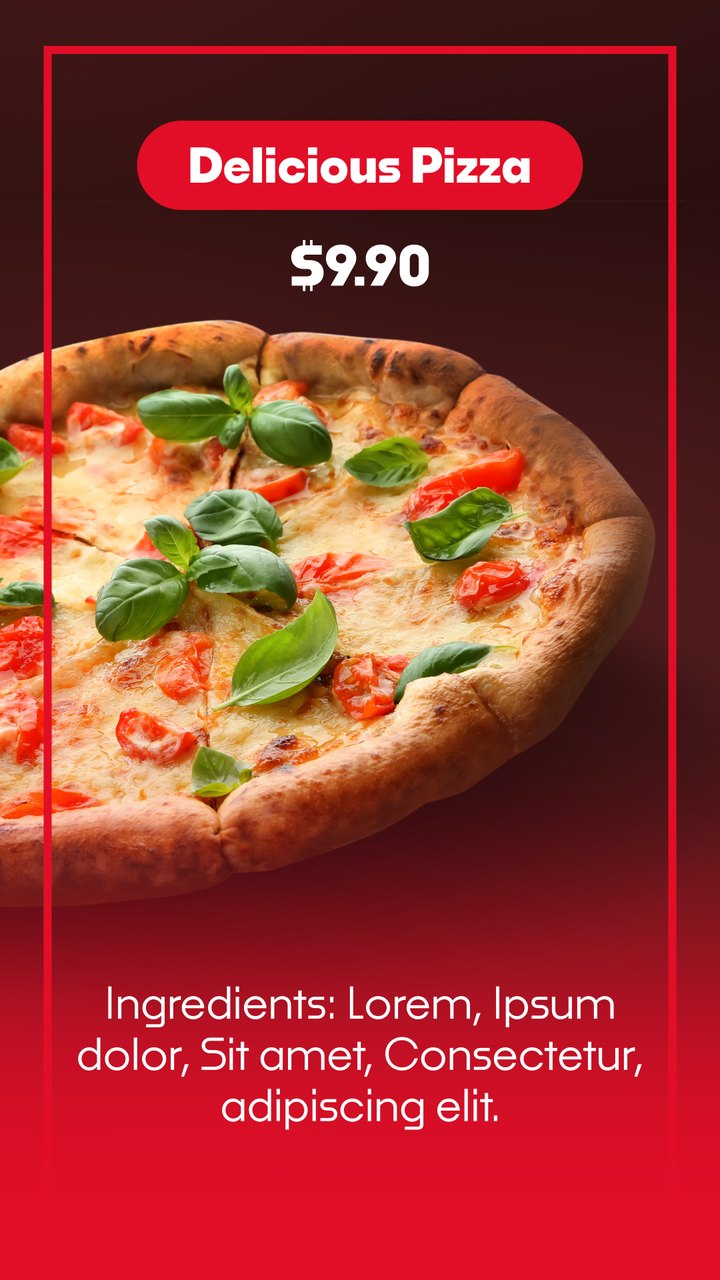 Black Friday Crimson Frame Pizza Offer Premiere Pro MOGRT