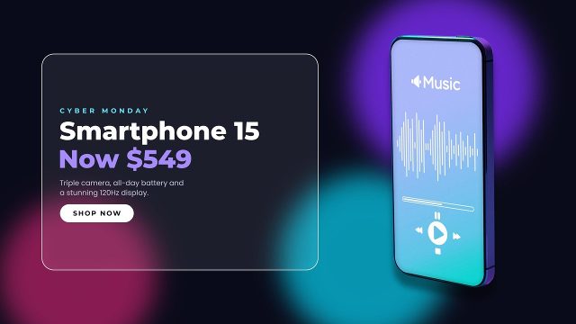 Market Promo with Glowing Glass Panel and Price Tags Premiere Pro Template