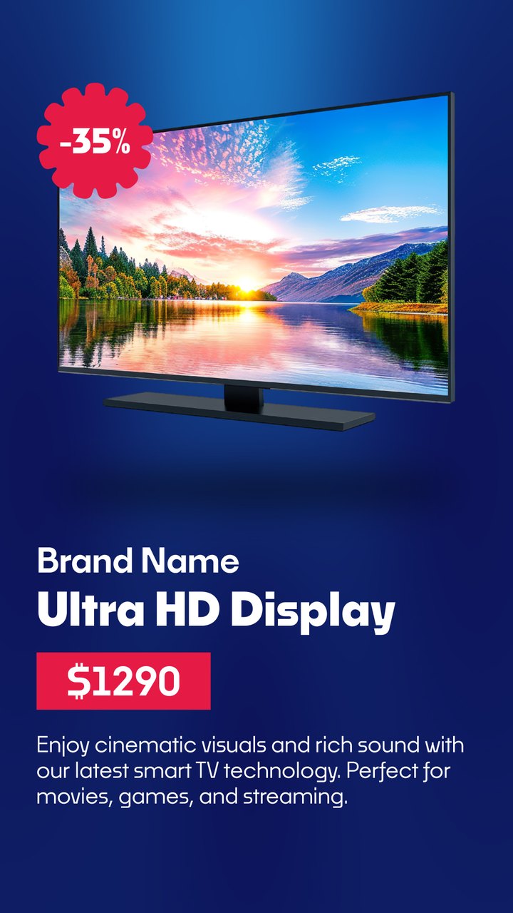 Vertical Exclusive Sale Intro Ultra HD TV Deal After Effects Template