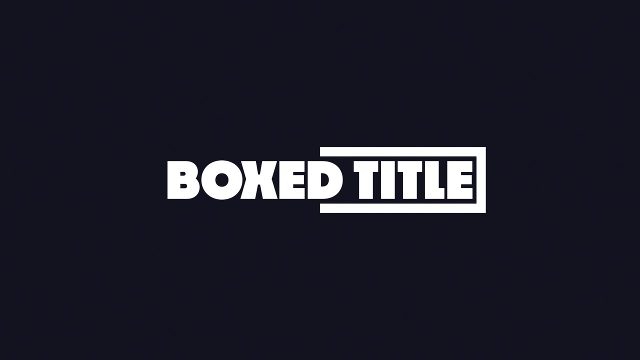 Corporate Sliding Box Reveal Bold Title Animations Video Template for After Effects