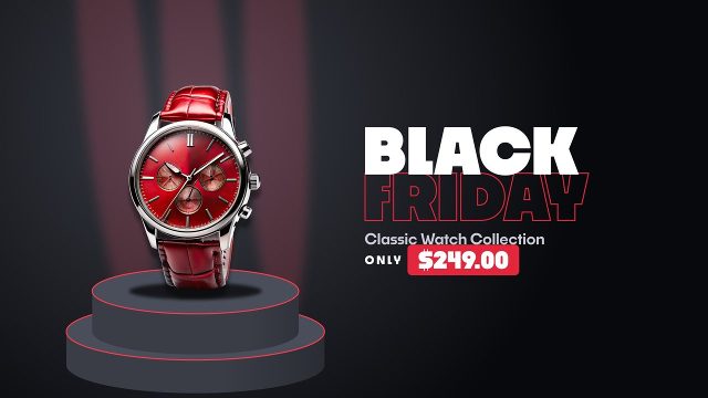 Black Friday and Cyber Monday Stage Podium Price Drop Advert Premiere Pro Template