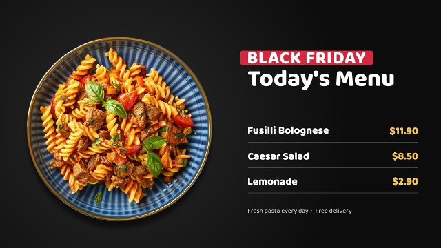 Today Menu Board Black Friday Discount Offer Promo MOGRT for Premiere Pro