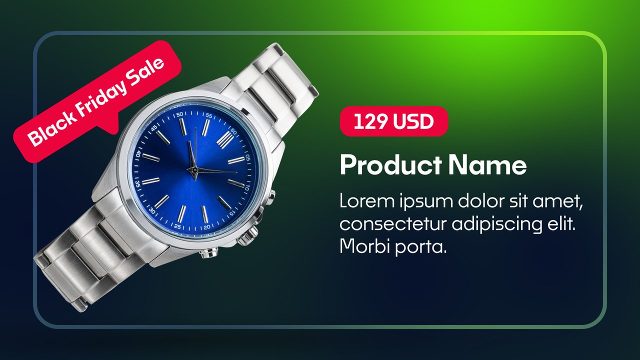Black Friday Sale Promo Card with Product Discount Label After Effects Template