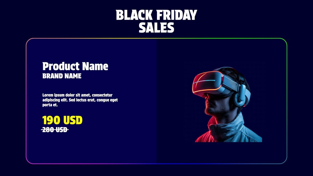 Black Friday Product Deal Card on Navy Premiere Pro PRPROJ Template