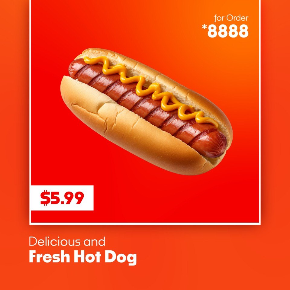 Square Product Promo with Order Hotline on Blaze Orange After Effects Template