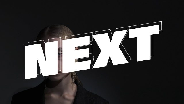 Animated Creative Cut-Out Text Transitions featuring White Giant Word on Black and Subtitle Premiere Pro Video Template