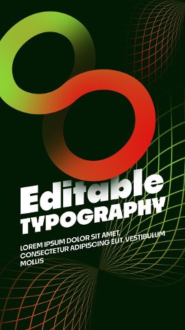 Vertical Mesh Text Animations with Figure Eight Shape Premiere Pro MOGRT