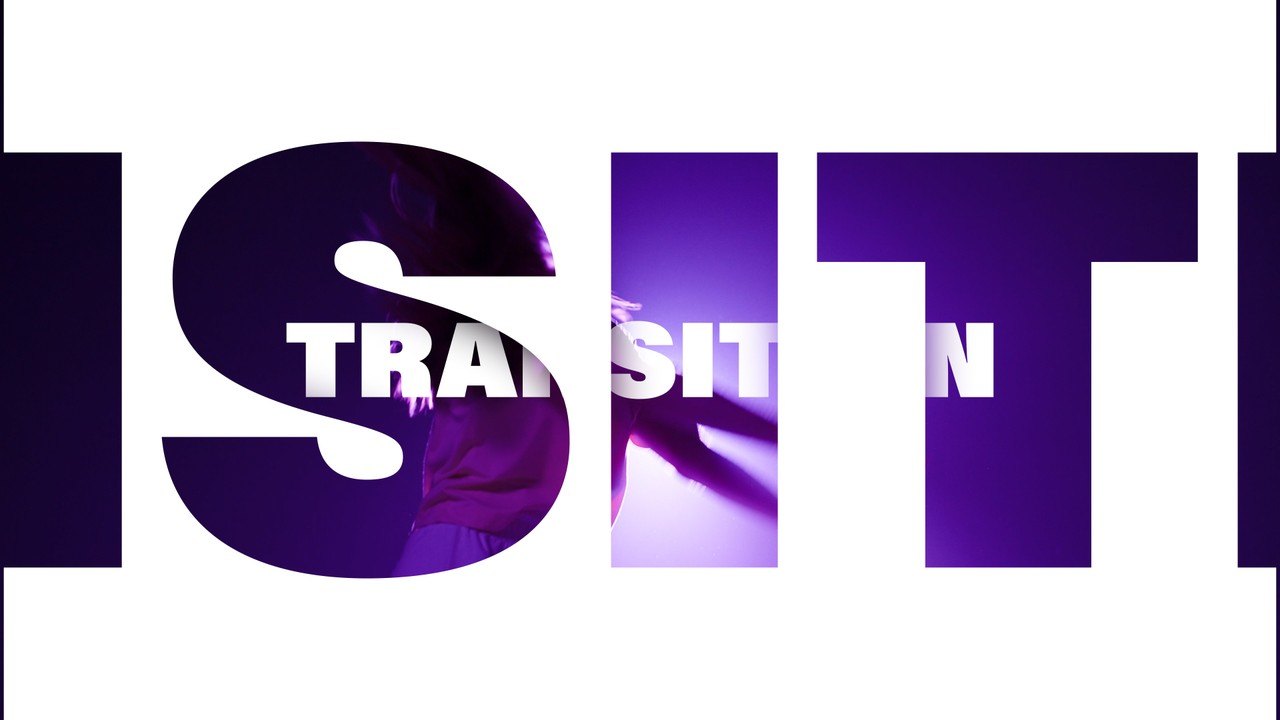 Scene Change Text Transition with Massive Clip Letters After Effects Template