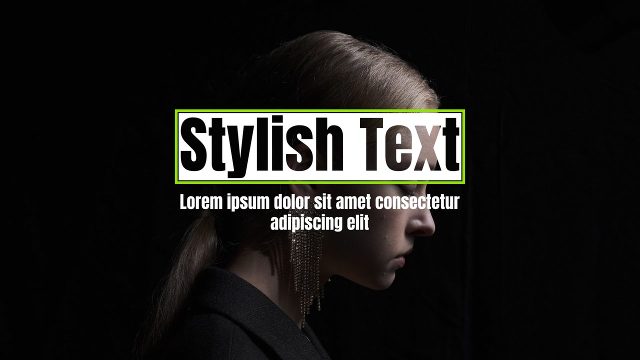 Corporate Lime Accent Hollow Rectangle Text Animations with Body Copy for After Effects