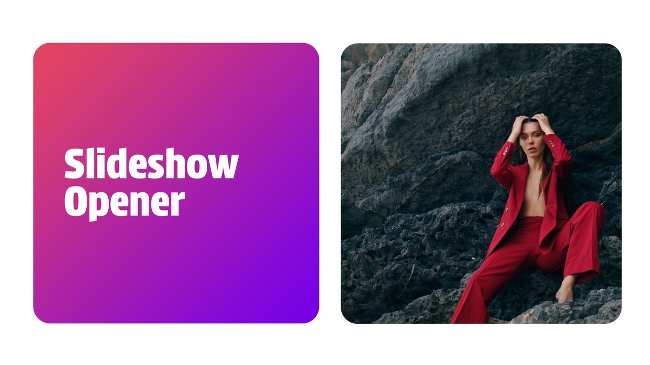 Photo Slideshow Opener featuring Purple Gradient Card After Effects Template