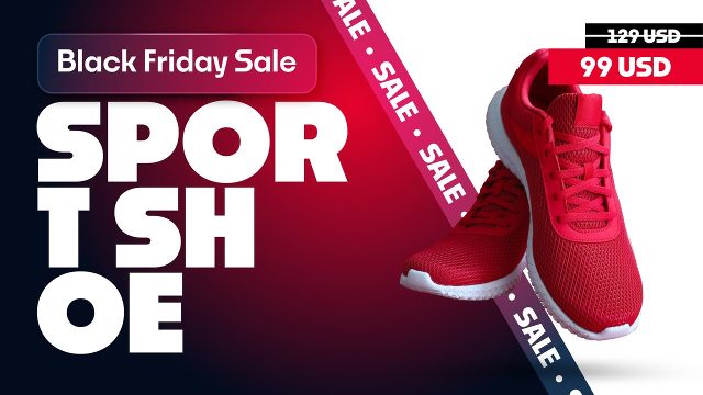Black Friday Widescreen Running Shoe Sale Stripe Premiere Pro MOGRT