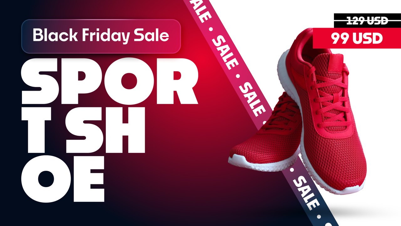 Black Friday Widescreen Running Shoe Sale Stripe Premiere Pro MOGRT