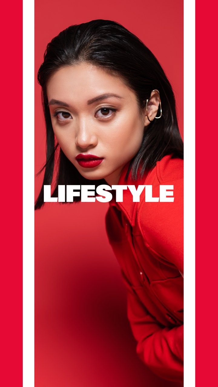 Red Stripe Lifestyle 9:16 Slideshow Premiere Pro MOGRT for Reels