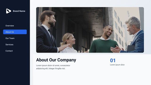 Website Style Corporate Presentation featuring Sidebar Menu After Effects Template