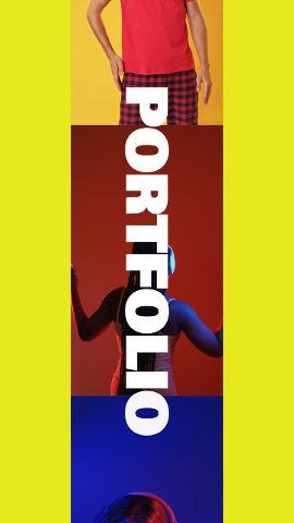 Lime Yellow Portfolio Vertical Slideshow Premiere Pro MOGRT for TikTok