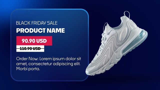 Black Friday Product Discount Promo with Old and New Price Animation After Effects Template