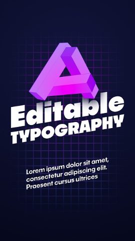 Vertical Futuristic 3D Glyph Title Animation on Neon Lattice After Effects Template