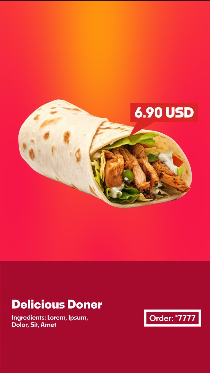 Vertical Product Promo featuring Info Panel and Order Line After Effects Template