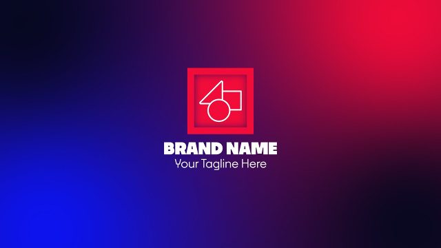 Red Square Logo Reveal Animation with Gradient Wipe Premiere Pro Template