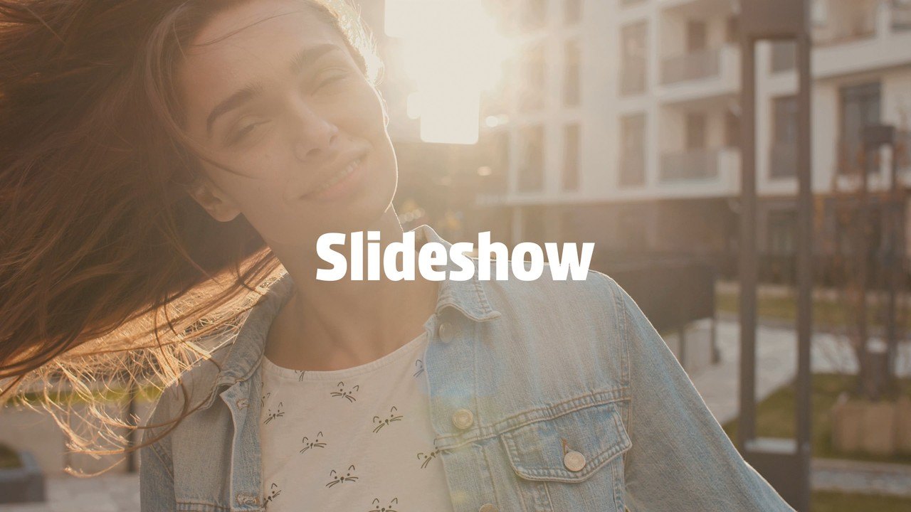 Widescreen Picture Reel Slideshow with Big Title Premiere Pro MOGRT