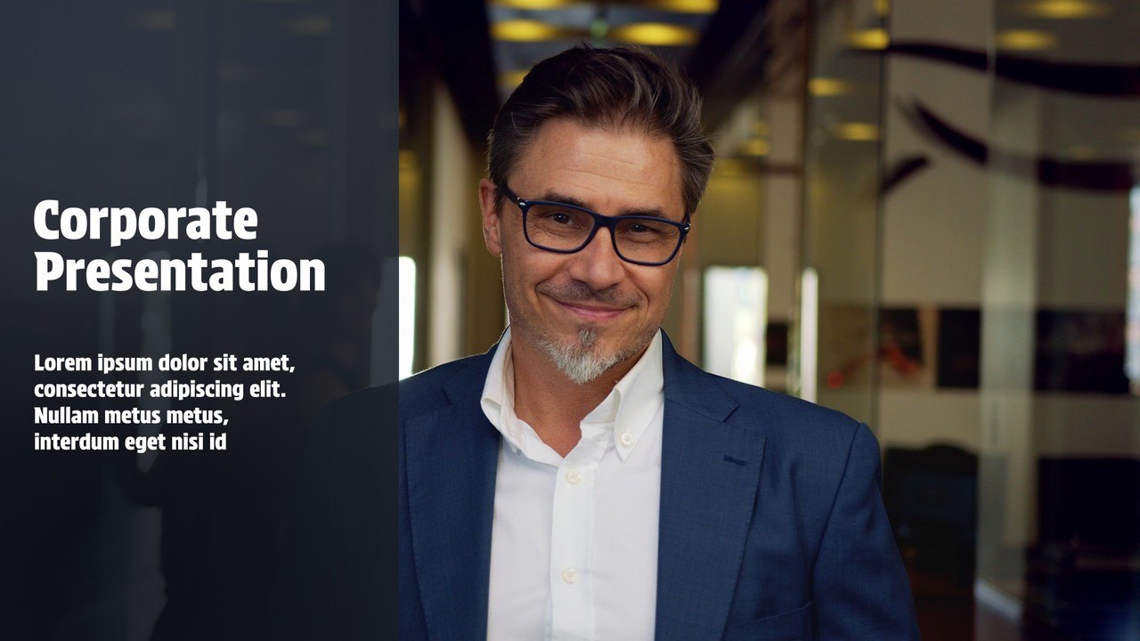 Corporate Presentation Slides with Slate Text Column After Effects Template