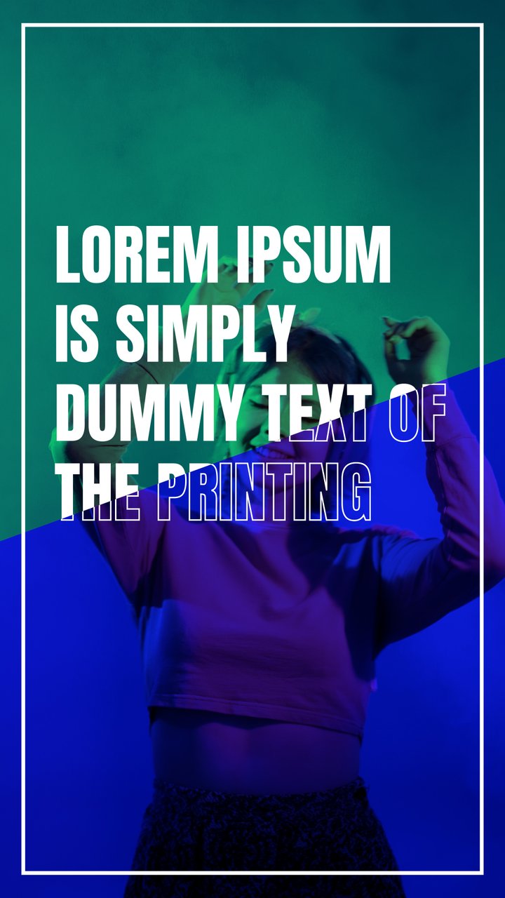 Vertical Multi Line Story Text Animations in a Thin Border over Video After Effects Template