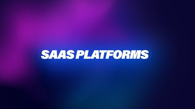 SaaS Cloud Software Text Promo Premiere Pro MOGRT on Violet Glow Background