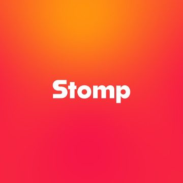 Square Branding Stomp Text on Tangerine Gradient After Effects Template