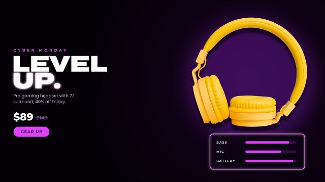Gaming HUD Bars Cyber Monday Product Promo Premiere Pro Template