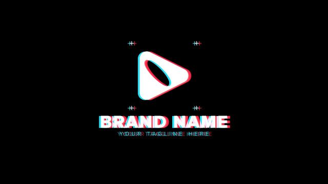 Scan Line Glitch Logo Intros featuring Tagline After Effects Template