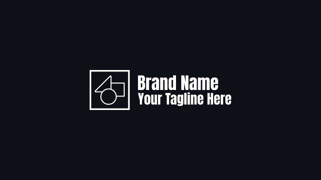 Outline Square Spin Logo with Tagline After Effects Template