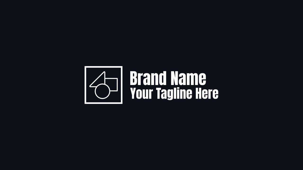 Outline Square Spin Logo with Tagline After Effects Template