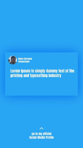 Vertical Social Post Card Story Text with Profile Link After Effects Template