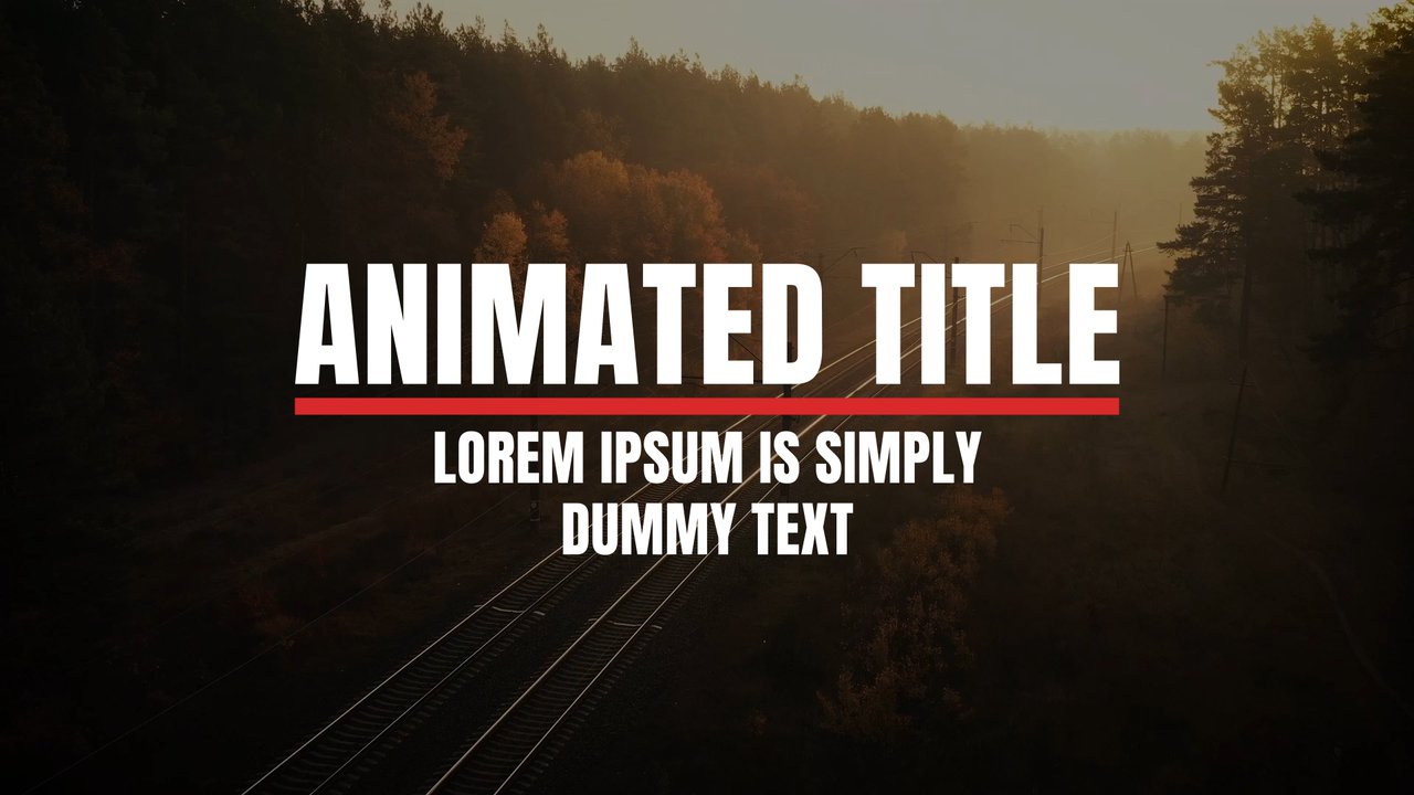 Minimal Centered Corporate Title Animation After Effects Template
