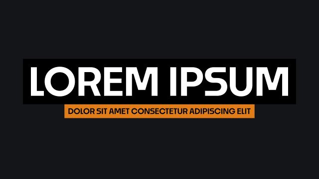 Big Headline with Orange Highlight Bar for Commercial Ads After Effects Template