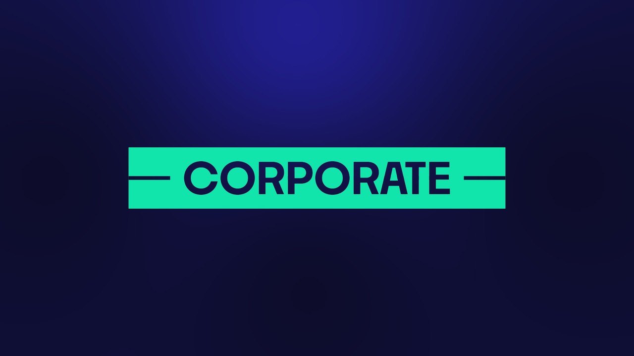 Business Word Typography on Aqua Label Strip Premiere Pro MOGRT