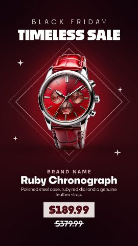 Black Friday Jewelry Sale Reels with Diamond Frame and Sparkles After Effects Template