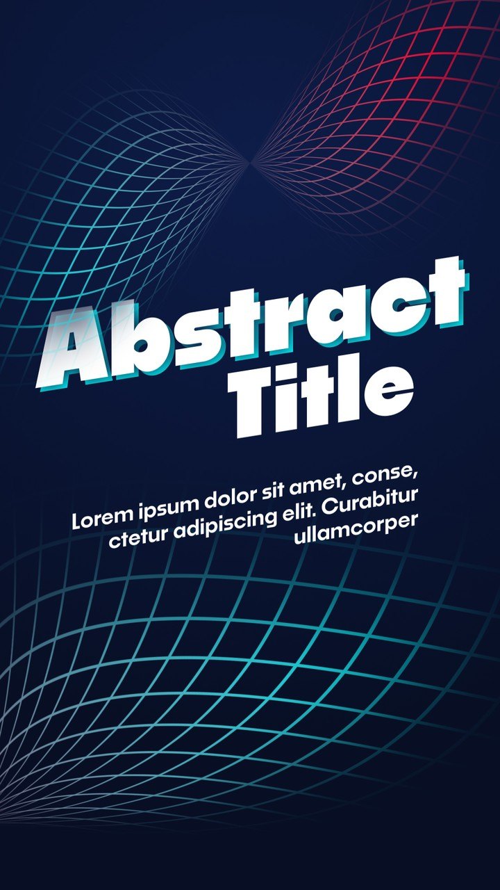 Vertical Abstract Italic Text Animation featuring Wire Waves Premiere Pro MOGRT