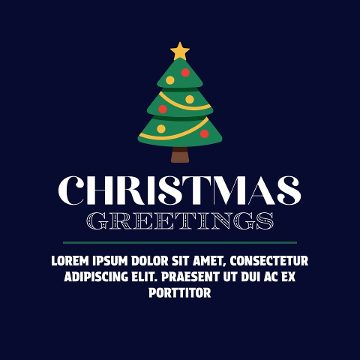 Square Christmas Seasonal Wishes Post Animation Premiere Pro MOGRT