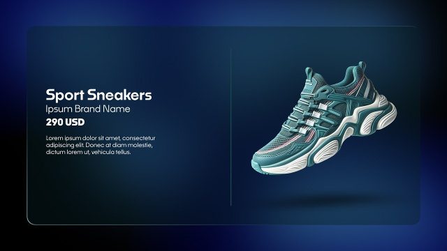 Product Promo with Dark Glass Info Card After Effects Template