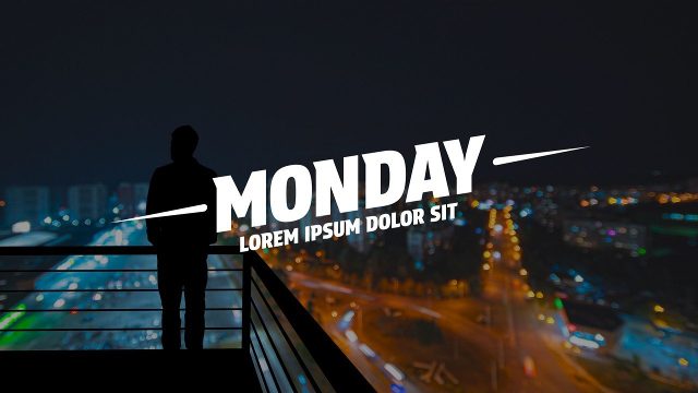 Slanted Heavy Word Title Animation with Light Streak Subtext After Effects Template