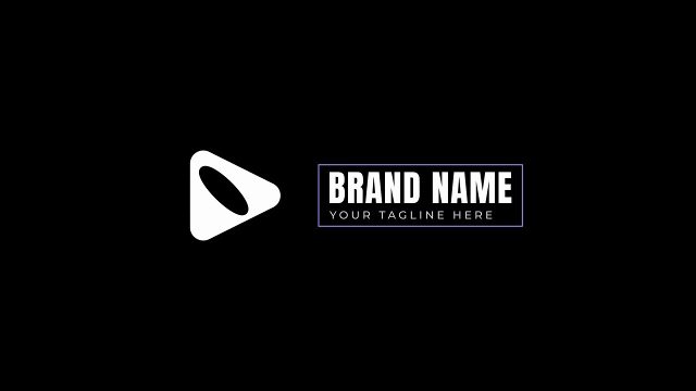 Outlined Name Box Logo Intro with Glitch Sound Effects Premiere Pro Template