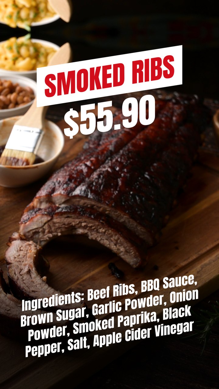 Black Friday Smoked Ribs Full Bleed BBQ Restaurant Reel Premiere Pro MOGRT