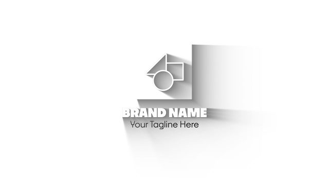 Animated Long Shadow Logo Reveal on White Project for After Effects