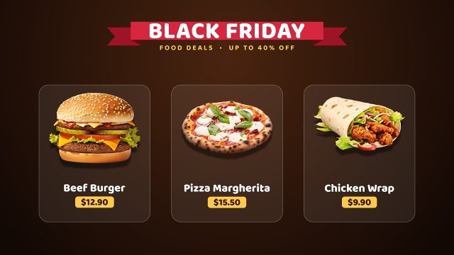 Black Friday Sale Ad with Triple Product Card MOGRT for Premiere Pro