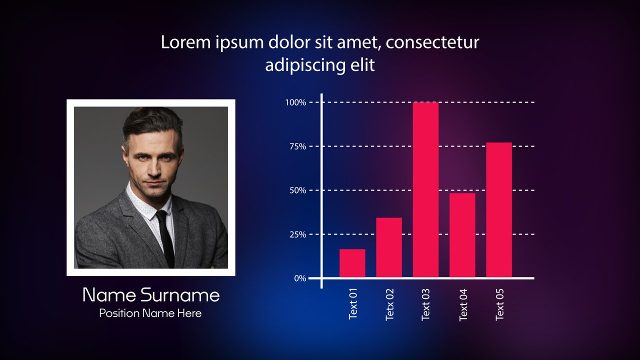 Animated Personal Profile Infographics with Portrait and Skill Bars After Effects Templates