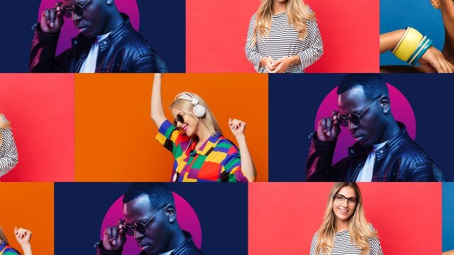 Energetic Textless Slideshow with Red Stripe Transitions Premiere Pro MOGRT
