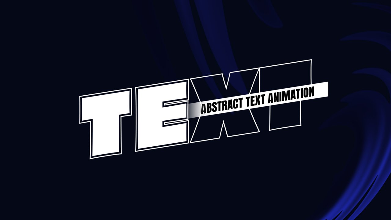Tilted Hollow Giant Word Corporate Title with Inline Caption Ribbon After Effects Template