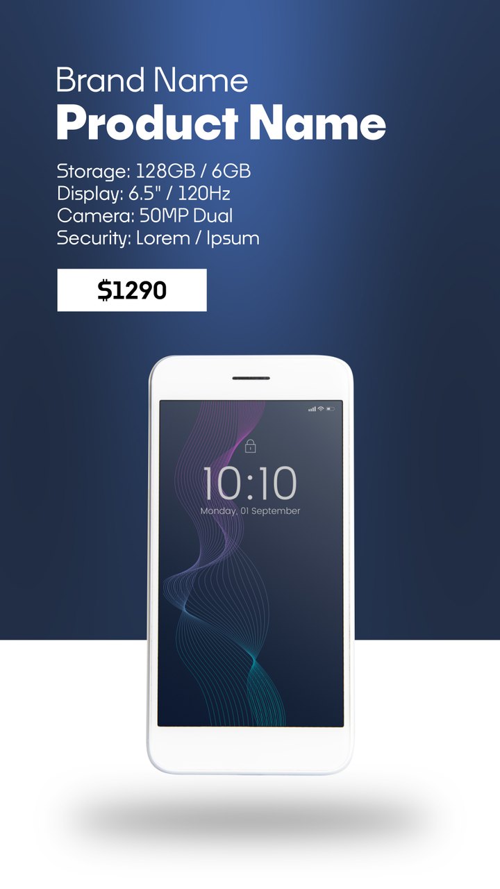 Black Friday Smartphone Specs Sheet White Floor Store After Effects Template