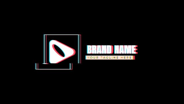 Boxed Icon Glitch Logo Reveal featuring Tagline Bar After Effects Project
